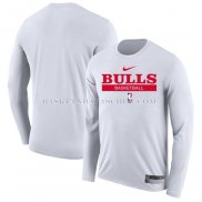 Maillot Manches Longues Chicago Bulls Practice Performance 2022-23 Blanc