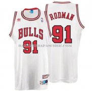 Maillot Retro Chicago Bulls Rodman Blanc