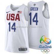 Maillot Authentique USA 2016 Green Blanc