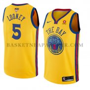 Maillot Golden State Warriors Kevon Looney Ciudad 2017-18 Or
