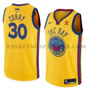 Maillot Golden State Warriors Stephen Curry Ciudad 2017-18 Or