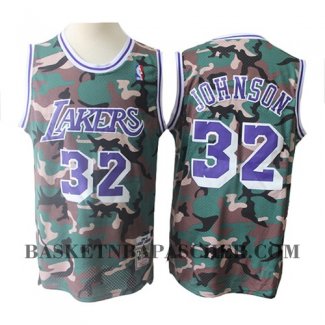 Maillot Los Angeles Lakers Magic Johnson Camouflage Vert