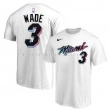Maillot Manche Courte Miami Heat Dwyane Wade Ville 2020-21 Blanc