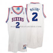 Maillot Retro Philadelphia 76ers Malone Blanc