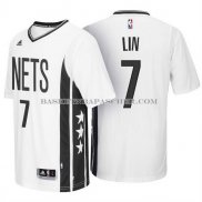 Maillot Manche Courte Brooklyn Nets Lin Gris