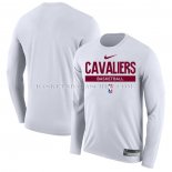 Maillot Manches Longues Cleveland Cavaliers Practice Performance 2022-23 Blanc
