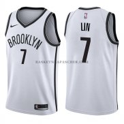 Maillot Brooklyn Nets Jeremy Lin Association 2017-18 Blanc