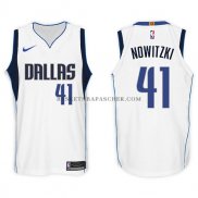Maillot Dallas Mavericks Dirk Nowitzki 2017-18 Blanc