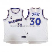 Maillot Authentique Retro Golden State Warriors Curry Blanc