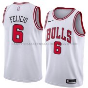 Maillot Chicago Bulls Cristiano Felicio Association 2018 Blanc
