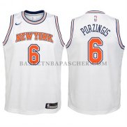 Maillot Enfant New York Knicks Kristaps Porzingis 2017-18Blanc