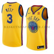 Maillot Golden State Warriors David West Ciudad 2017-18 Or