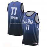 Maillot All Star 2023 Dallas Mavericks Luka Doncic NO 77 Bleu