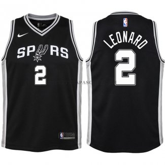 Maillot Enfant San Antonio Spurs Leonard 2017-18 Noi