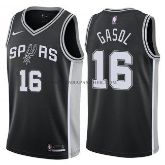 Maillot Authentique San Antonio Spurs Gasol 2017-18 Noir