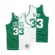 Maillot Boston Celtics Larry Bird NO 33 Mitchell & Ness 1985-86 Split Blanc Vert