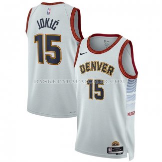 Maillot Denver Nuggets Nikola Jokic NO 15 Ville 2022-23 Blanc