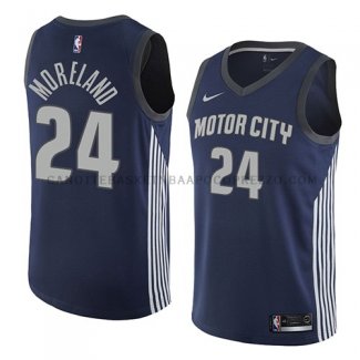 Maillot Detroit Pistons Eric Moreland Ciudad 2018 Bleu