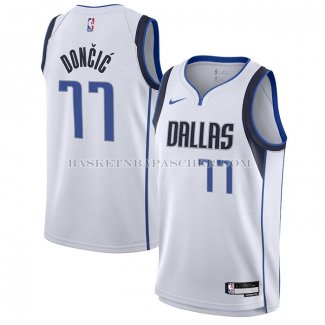 Maillot Enfant Dallas Mavericks Luka Doncic NO 77 Association 2021 Blanc