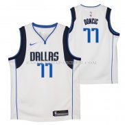 Maillot Enfant Dallas Mavericks Luka Doncic NO 77 Association Blanc