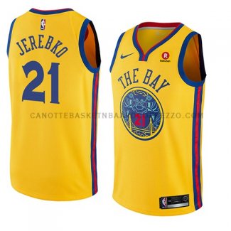 Maillot Golden State Warriors Jonas Jerebko Ciudad 2018-19 Jaune