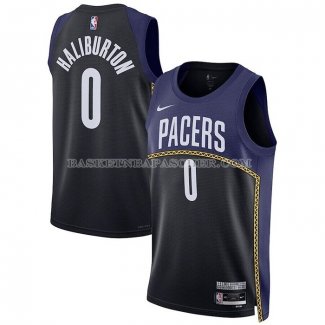 Maillot Indiana Pacers Tyrese Haliburton NO 0 Ville 2022-23 Bleu