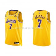Maillot Los Angeles Lakers Carmelo Anthony NO 7 75th Anniversary 2021-22 Jaune