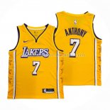 Maillot Los Angeles Lakers Carmelo Anthony NO 7 Ville 2019-20 Jaune Maillot Los Angeles Lakers Carmelo Anthony NO 7 Ville 2019-20 Jaune