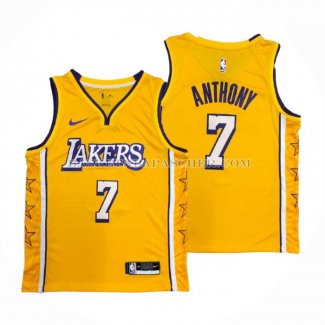 Maillot Los Angeles Lakers Carmelo Anthony NO 7 Ville 2019-20 Jaune