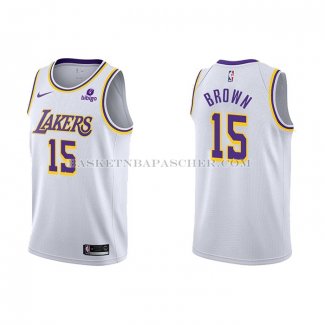 Maillot Los Angeles Lakers Jabari Brown NO 15 Association 2021-22 Blanc
