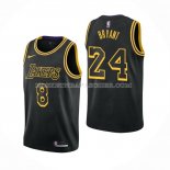 Maillot Los Angeles Lakers Kobe Bryant NO 8 24 Black Mamba Noir
