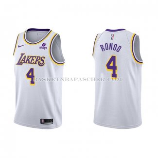 Maillot Los Angeles Lakers Rajon Rondo NO 4 Association 2021-22 Blanc