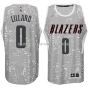 Maillot Lumieres de la ville Portland Trail Blazers Lillard Gris