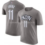 Maillot Manche Courte Brooklyn Nets Kyrie Irving Statement Gris