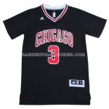 Maillot Manche Courte Chicago Bulls Wade Noir