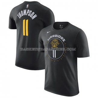 Maillot Manche Courte Golden State Warriors Klay Thompson Ville 2022-23 Noir