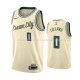 Maillot Milwaukee Bucks Damian Lillard NO 0 Ville 2019-20 Creme