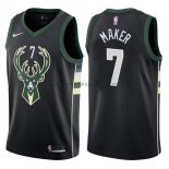Maillot Milwaukee Bucks Thon Maker Statehombret 2017-18 Noir