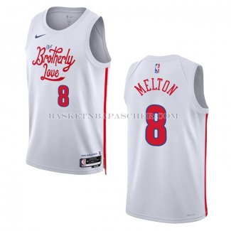 Maillot Philadelphia 76ers De'anthony Melton NO 8 Ville 2022-23 Blanc