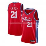 Maillot Philadelphia 76ers Joel Embiid NO 21 Statement 2020-21 Rouge