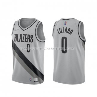 Maillot Portland Trail Blazers Damian Lillard Earned 2020-21 Gris