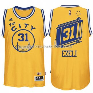 Maillot Retro City Bus Golden State Warriors Ezeli Jaune