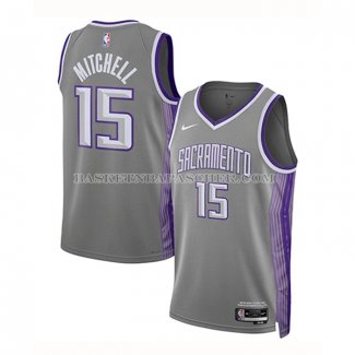 Maillot Sacramento Kings Davion Mitchell NO 15 Ville 2022-23 Gris