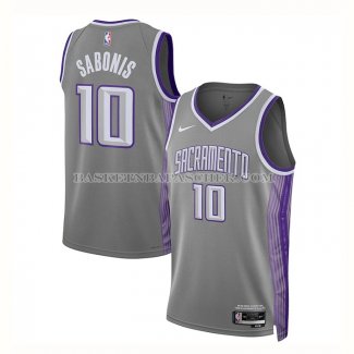 Maillot Sacramento Kings Domantas Sabonis NO 10 Ville 2022-23 Gris