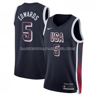 Maillot USA 2024 Anthony Edwards NO 5 Bleu