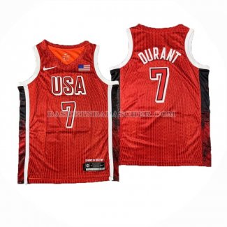 Maillot USA 2024 Kevin Durant NO 7 Jeux Olympiques Rouge