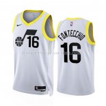 Maillot Utah Jazz Simone Fontecchio NO 16 Association 2022-23 Blanc
