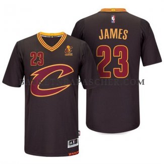 Maillot Authentique Manche Courte Cleveland Cavaliers James Noir