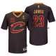 Maillot Authentique Manche Courte Cleveland Cavaliers James Noir