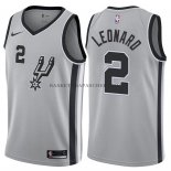 Maillot Authentique San Antonio Spurs Leonard 2017-18 Gris